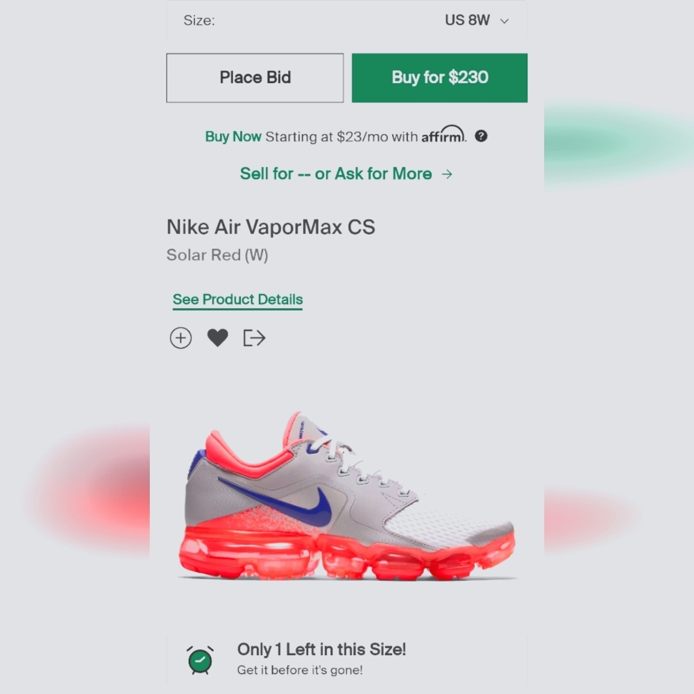 Nike Air VaporMAX - solar red (women's)